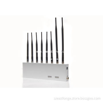 8 Antenna Wifi Gps Signal Jammer Est-808m With Vhf / Uhf For School